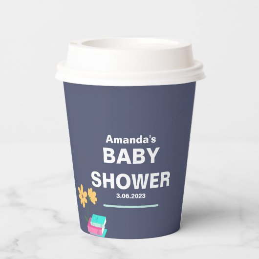 ベビーブックベビーシャワー紙プレート 紙コップ (裏面)