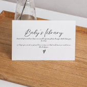 ベビーブックリクエストのベビーシャワー用ミニマリスト本 エンクロージャーカード