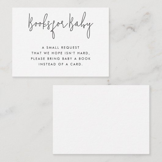 ベビーブックリクエスト挿入カードのミニマリストの書籍 エンクロージャーカード (正面/裏面)