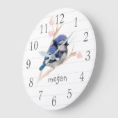 ベビーブパーソナライズされたルージェイ子供部屋の壁掛け時計 ラージ壁時計 (傾斜)