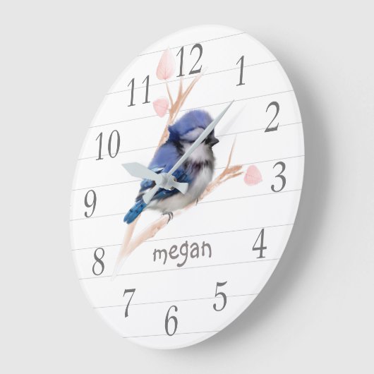 ベビーブパーソナライズされたルージェイ子供部屋の壁掛け時計 ラージ壁時計 (傾斜)