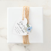 ベビーブライ青フローラベビーシャワーハートメッセージカード フェイバータグ (インサイチュ)