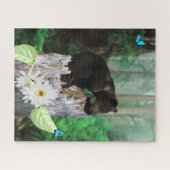ベビーブラウンベアの切り株 ジグソーパズル (横)