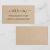 ベビーブラウンベビー男女兼用シャワー用の本 エンクロージャーカード (正面/裏面)