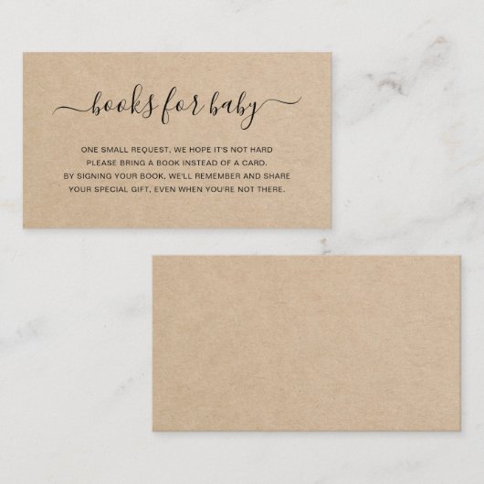 ベビーブラウンベビー男女兼用シャワー用の本 エンクロージャーカード (正面/裏面)