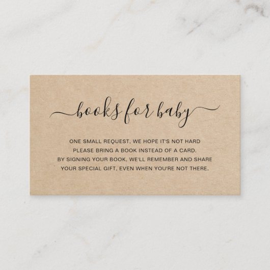 ベビーブラウンベビー男女兼用シャワー用の本 エンクロージャーカード (正面)