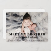 ベビーブラザー誕生のお知らせCard_Coal 招待状 (正面/裏面)