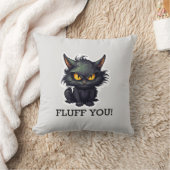 ベビーブラックキャットデザイン-装飾用クッション16インチx 16インチ クッション (ブランケット)