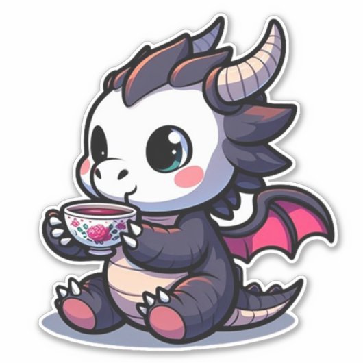 ベビーブラックドラゴン飲み茶またはコーヒー シール (正面)