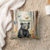 ベビーブラックベア男女兼用パーソナライズされた クッション (ブランケット)