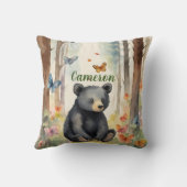 ベビーブラックベア男女兼用パーソナライズされた クッション (裏面)