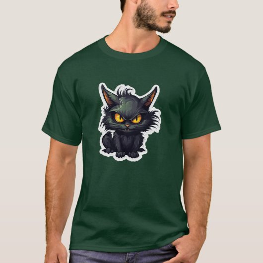 ベビーブラック猫デザイン – 基本ダークTシャツ Tシャツ (正面)