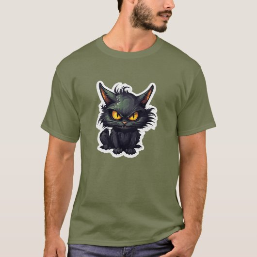 ベビーブラック猫デザイン – 基本ダークTシャツ Tシャツ (正面)