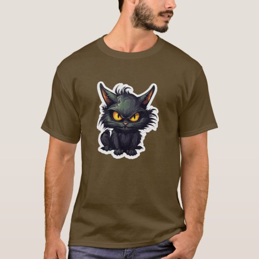 ベビーブラック猫デザイン – 基本ダークTシャツ Tシャツ (正面)