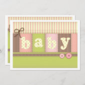 ベビーブランケットのかわいいキルトのベビーシャワーの招待状 招待状 (正面/裏面)