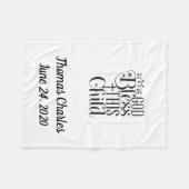 ベビーブランケットパーソナライズされた神がこの子を祝福する フリースブランケット (正面(横))