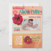 ベビーブランケット誕生発表挨拶カード 案内状 (正面)