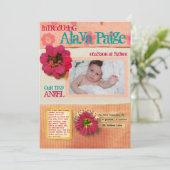 ベビーブランケット誕生発表挨拶カード 案内状 (スタンド正面)