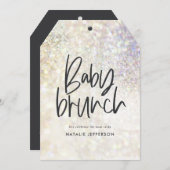 ベビーブランチのシャワーパーティーグリッター輝く上品 (正面/裏面)