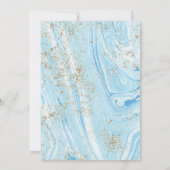 ベビーブランチブルーマーブルベビーシャワー招待状 招待状 (裏面)