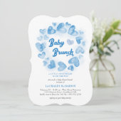 ベビーブランチヴァレンティネスハートボーイベビーシャワー 招待状 (スタンド正面)