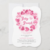 ベビーブランチヴァレンティンズハートガールベビーシャワー 招待状 (正面)