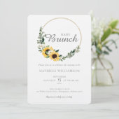 ベビーブランチ水色ひまわり赤ちゃんシャワー 招待状 (スタンド正面)