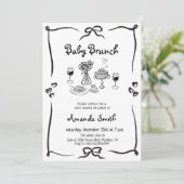 ベビーブランチ　ジェンダーニュートラル　ベビーシャワー 招待状 (スタンド正面)