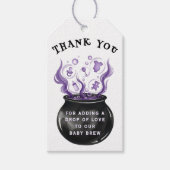 ベビーブリューウィッチカルドロンハロウィーンベイビーシャワー ギフトタグ (正面)