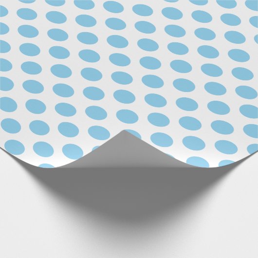 ベビーブルオンホワイトミディアムサイズ水玉模様 ラッピングペーパー (角)