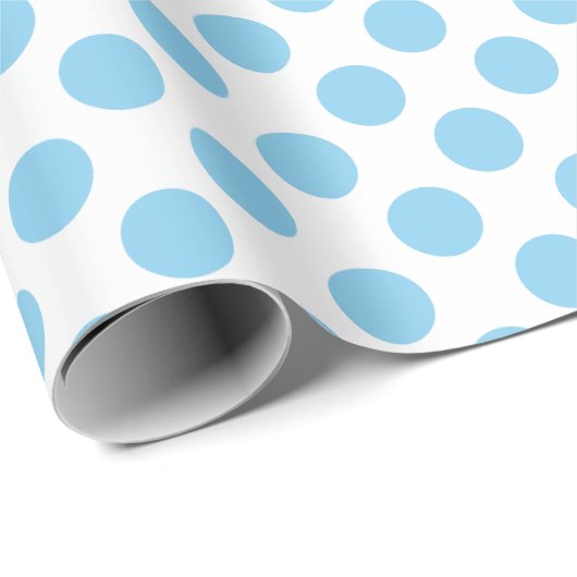 ベビーブルオンホワイトミディアムサイズ水玉模様 ラッピングペーパー (ロールコーナー)