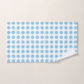 ベビーブルオン白い大きな水平水玉模様 バスタオルセット (ハンドタオル)