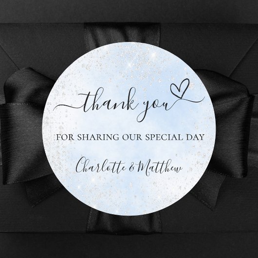 ベビーブルシルバー感謝していハート結婚ズ ラウンドシール