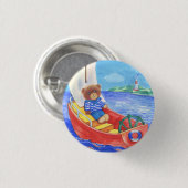 ベビーブルック – 海の上のボートでクマ 缶バッジ (正面&裏面)