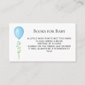 ベビーブルバルーン赤ちゃんシャワー用の本 エンクロージャーカード (正面)