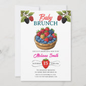 ベビーブルンチラズベリーバースデーパーティーの招待 招待状 (正面)