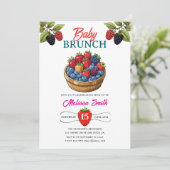 ベビーブルンチラズベリーバースデーパーティーの招待 招待状 (スタンド正面)