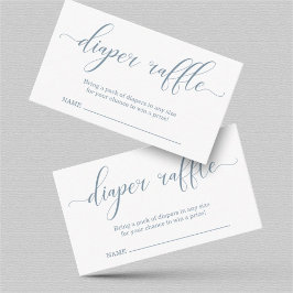 ベビーブルーおむつラッフルシャワー招待状インサート エンクロージャーカード