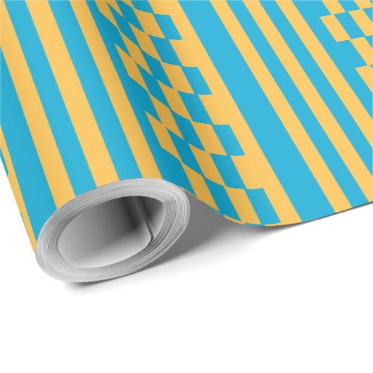 ベビーブルーとイエローエレガンス ラッピングペーパー (ロールコーナー)