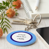 ベビーブルーとネイビーのフォトキーチェーン キーホルダー (側面)