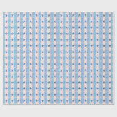 ベビーブルーとピンクのストライプ海サマーヒトデ ラッピングペーパー (フラット)