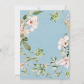 ベビーブルーとピンクリリーカップルのシャワー招待状 (裏面)