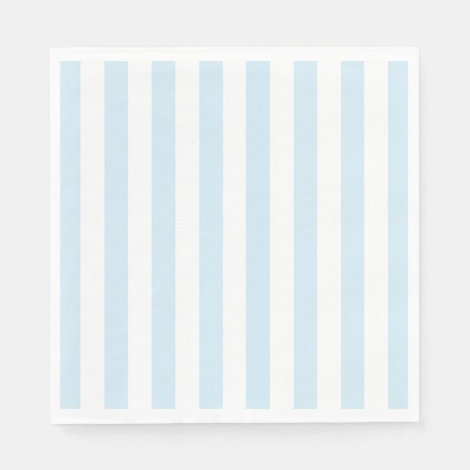 ベビーブルーとホワイトストライプの紙ナプキン スタンダードランチョンナプキン (正面)