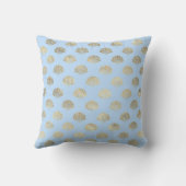 ベビーブルーと金ゴールドアールデコヴィンテージ花柄 クッション (裏面)