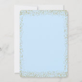 ベビーブルーと金ゴールドシャワー 招待状 (裏面)