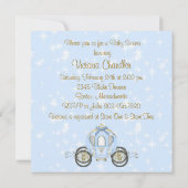 ベビーブルーと金ゴールドプリンスベビーシャワー 招待状 (裏面)