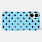 ベビーブルーに黒いポルカが交差 Case-Mate iPhoneケース (裏面 (横))