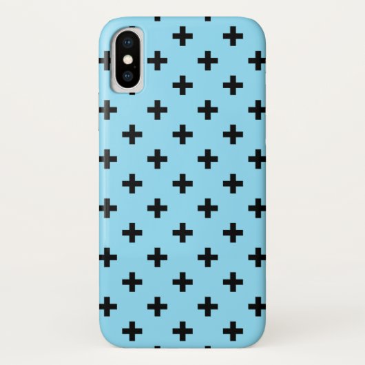 ベビーブルーに黒いポルカが交差 Case-Mate iPhoneケース (裏面)