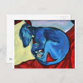 ベビーブルーのウィペットの子犬 ポストカード (正面/裏面)