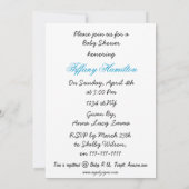 ベビーブルーのカウボーイブーツ ウェスタンママ ベビーシャワー 招待状 (裏面)